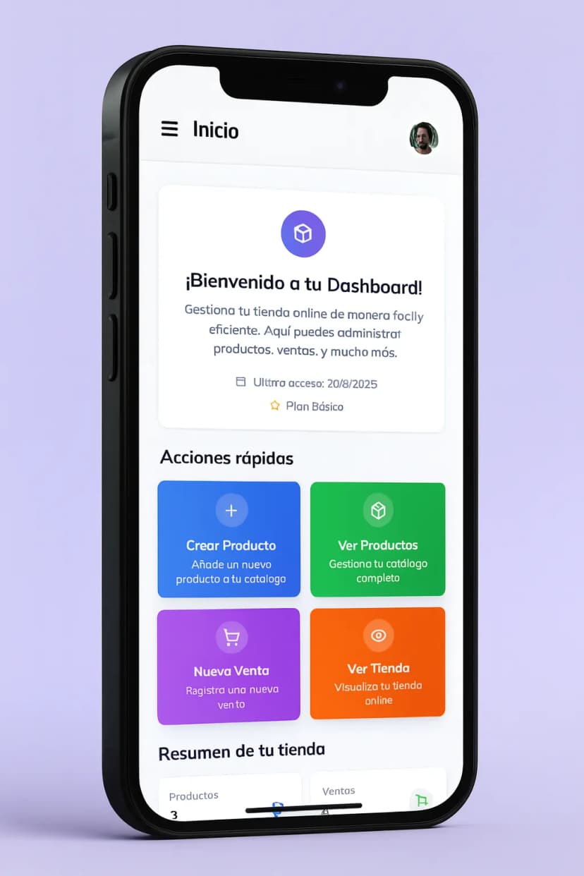 Panel de TuTiendaWeb — gestioná tu negocio desde cualquier dispositivo
